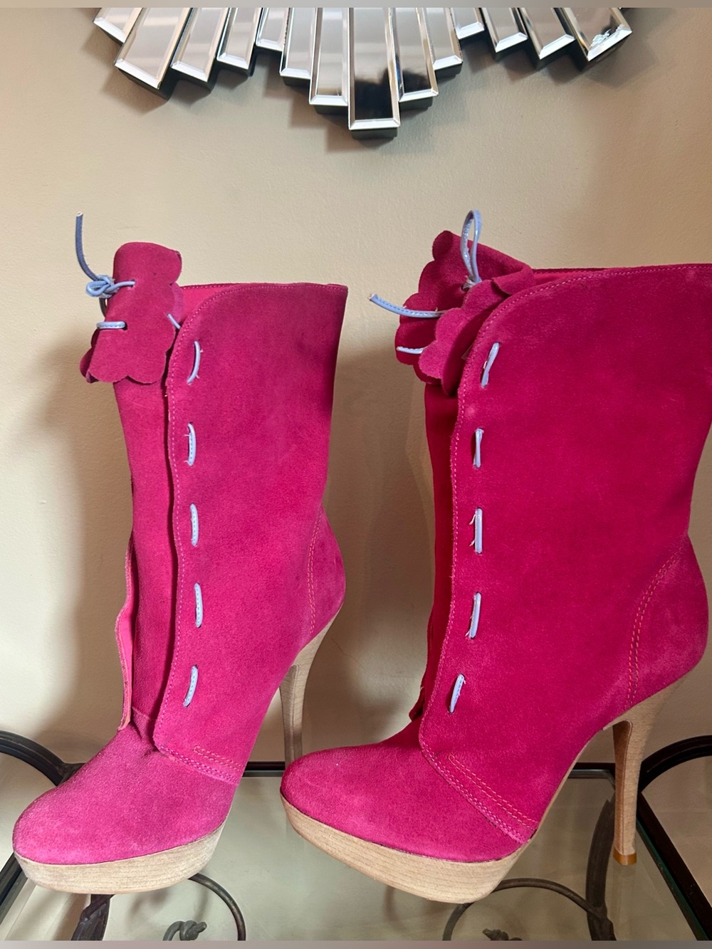 Made in Brazil Fuchsia Suede Platform Boots